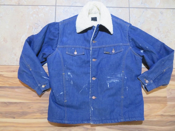 Vintage ROEBUCKS Sears Sherpa-Lined Denim Jacket … - image 1