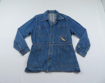 Denim 5 Pocket Jacket, Mid-Length, Unbranded, Sz L 1960s/70s