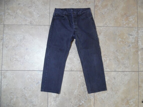 501 Button Fly Black Denim JEANS Made 