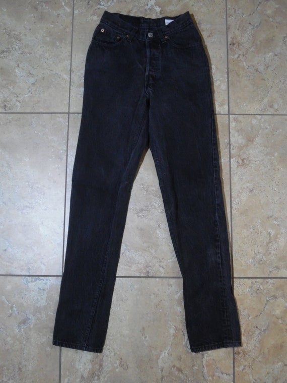 501 Button Fly Jeans Black Denim Color 