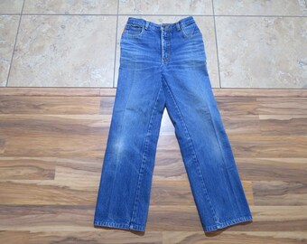 BALL Denim Jeans  Blue Zip Up, Zip Pockets Sz 32  Measured 27x27 1990s