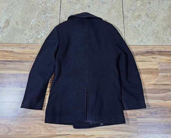 Original WWII U.S. Navy 10 Button Wool Pea Coat by Naval