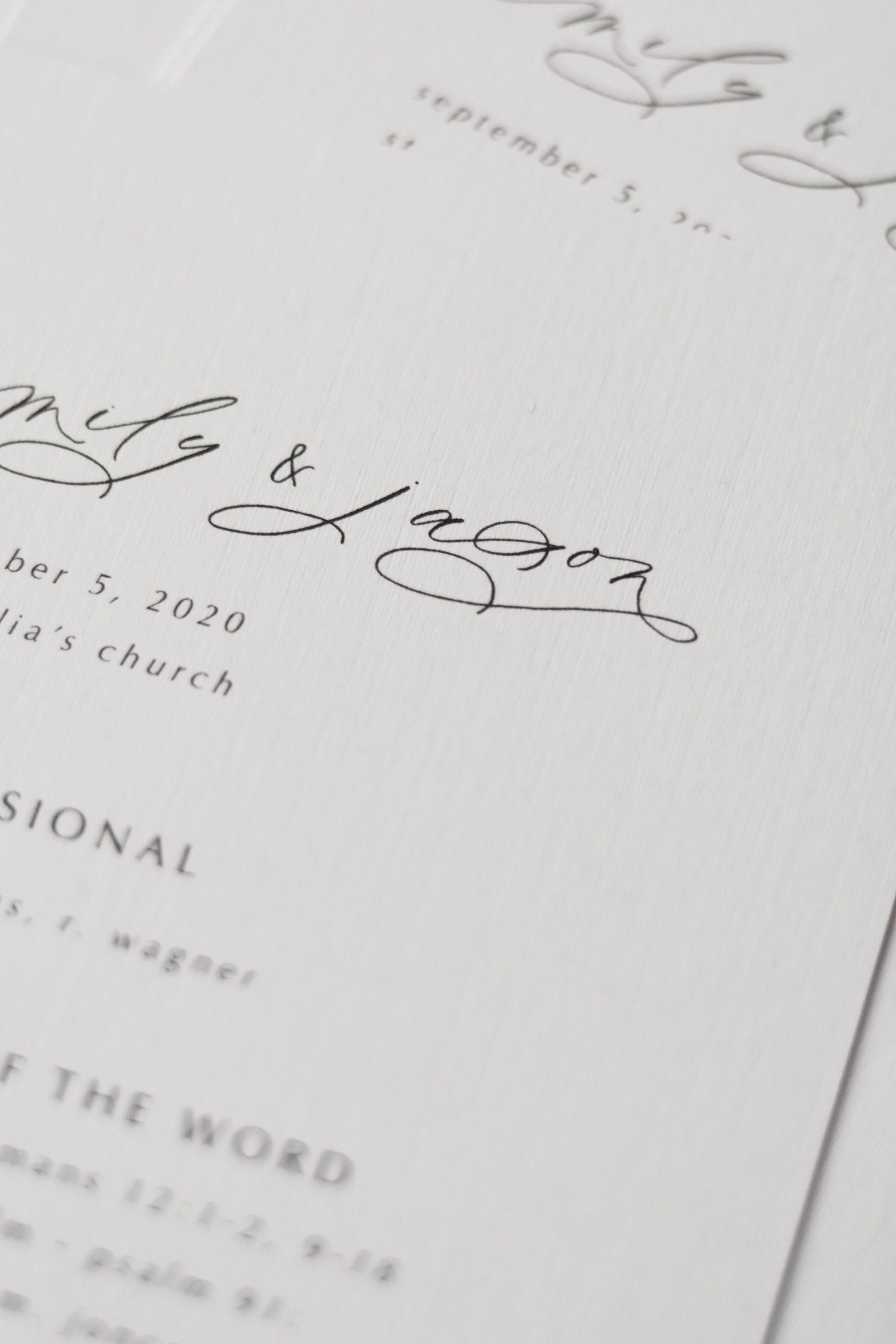 Custom Wedding Program Cards Printed Ceremony Programs Etsy