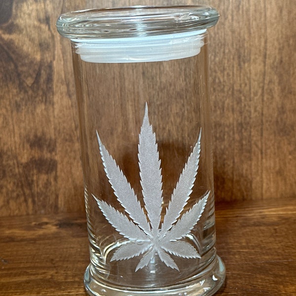 Cannabis Jar~ Custom Engraved Marijuana Jar~ Marijuana Jar~ the BEST jar to keep it fresh