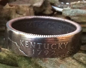 Kentucky state quarter coin ring