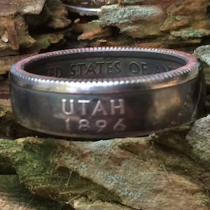 Utah state quarter coin ring