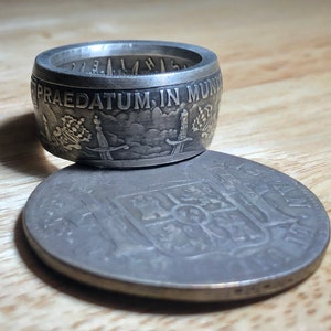 Silver Pirate Coin Ring