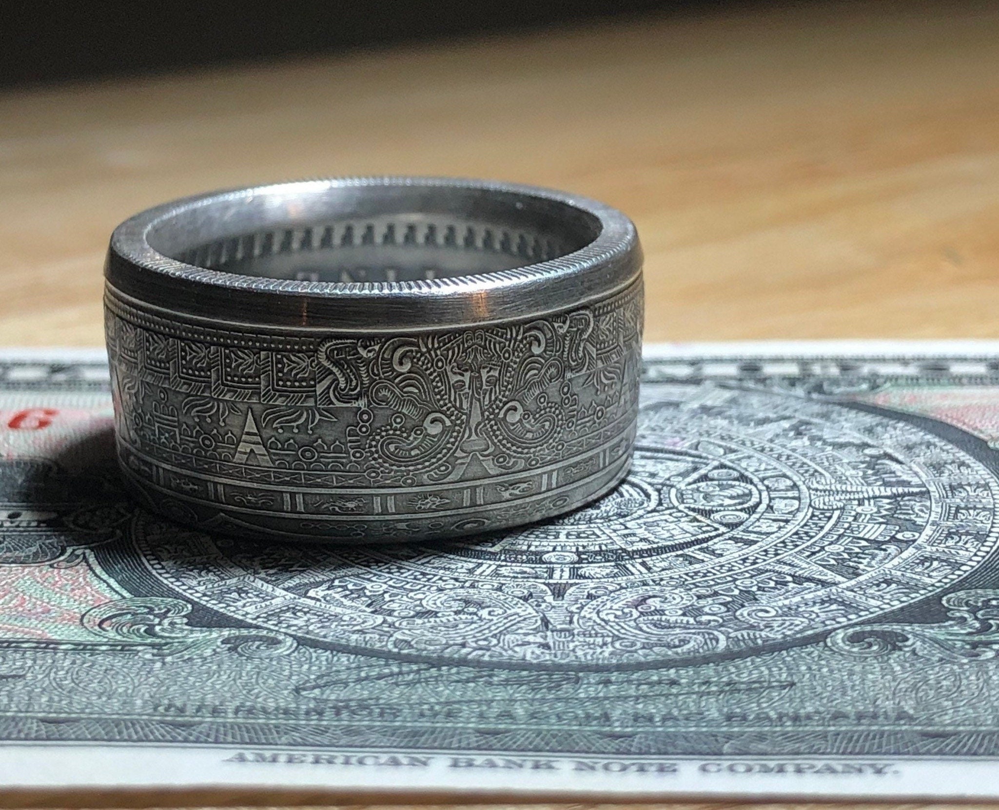 Aztec Calendar 1oz Silver Round Coin Ring - Etsy