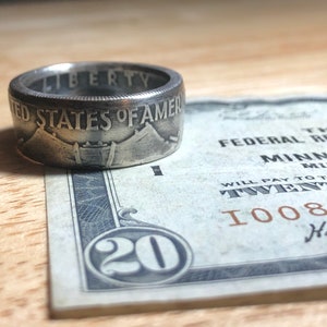 Silver Franklin Half Dollar coin ring
