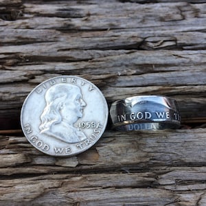 Benjamin franklin half dollar ring