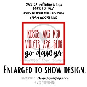 Boy Valentine&#39;s Day Tags, Football Gift Tags, Football Valentine, Red and Black Football Gift Tags, Bulldog Valentine&#39;s Tags, Dawgs Football