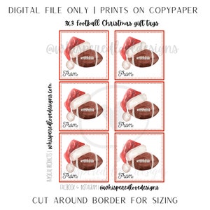 Printable Gift Tags, Christmas Gift Tags, Team Gifts, Christmas Gift Bags, DIY Gift Tag, Football Gift Idea,  Football Team Gifts, Football