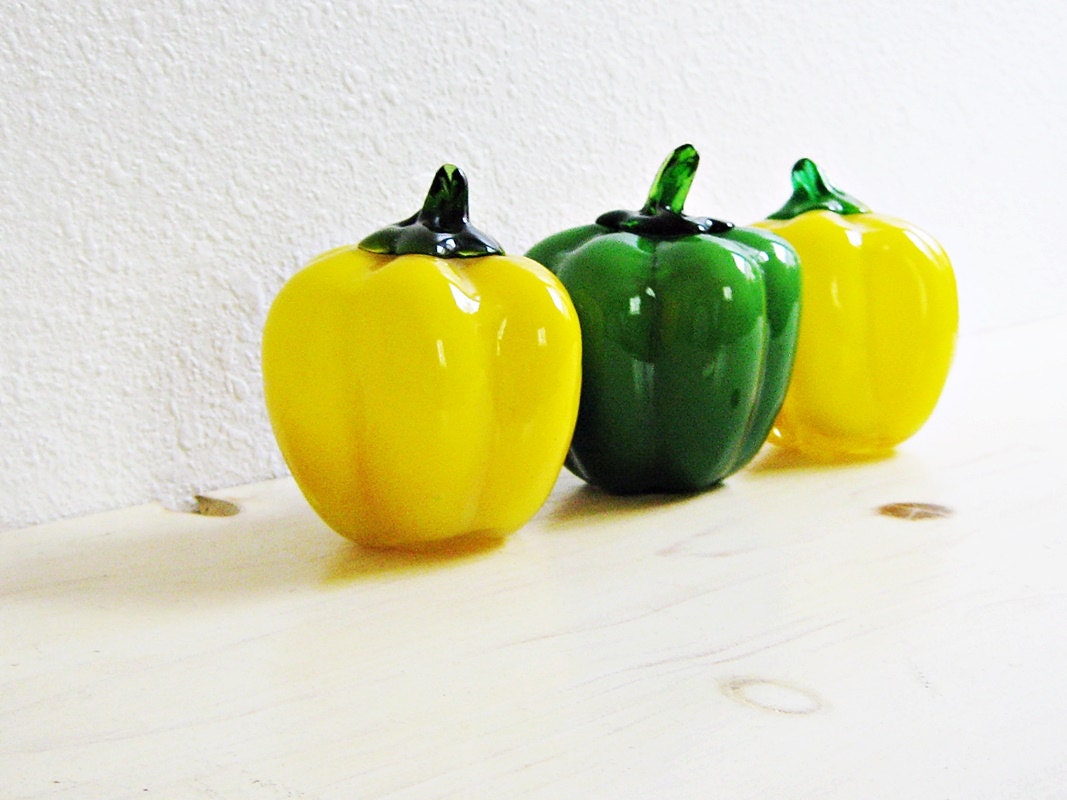 Murano Glass Bell Peppers Kitchen Decor Glass Vegetables Etsy