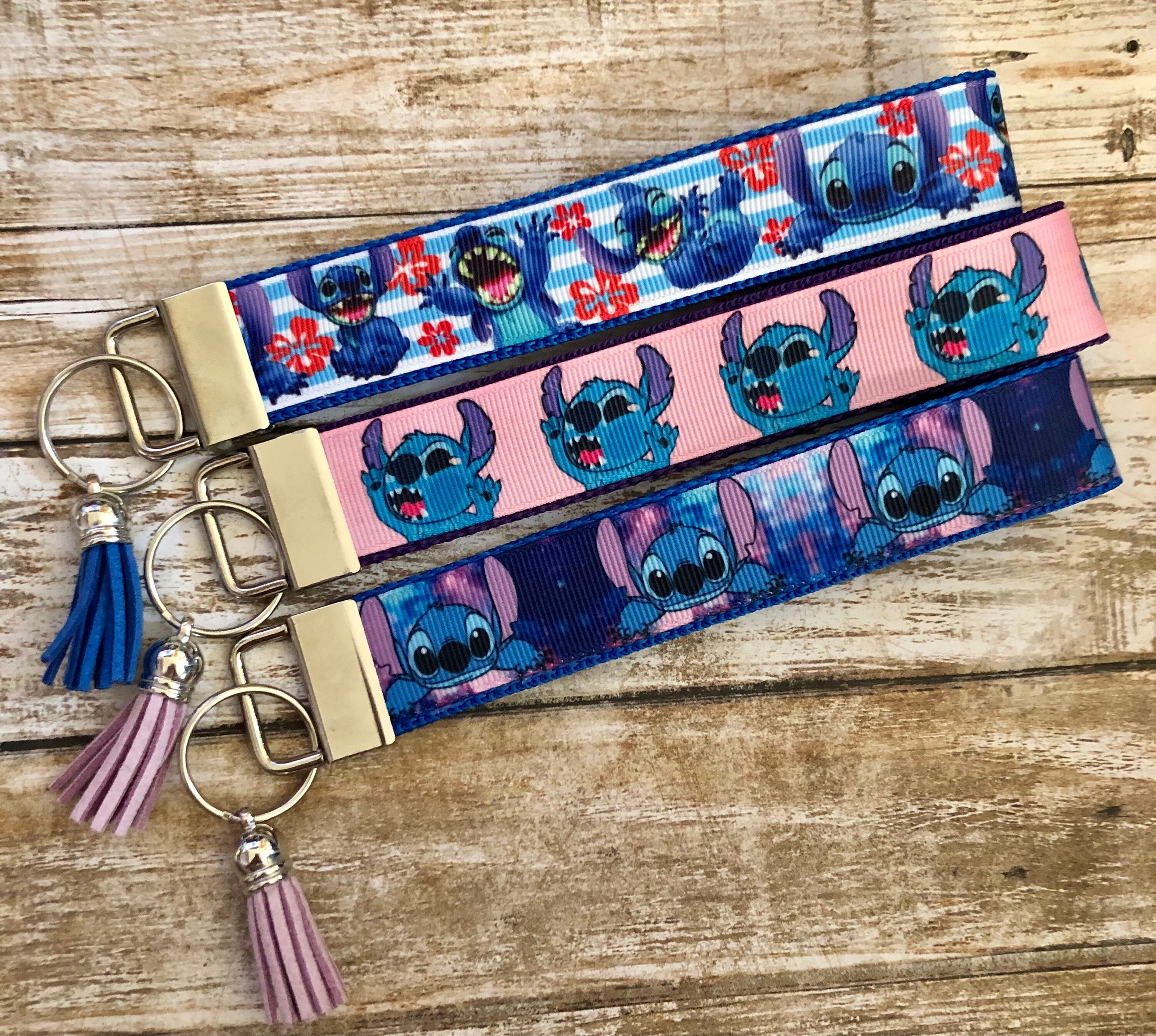 Lilo and Stitch Keyfob Wristlet Keychain Custom Keychain Etsy