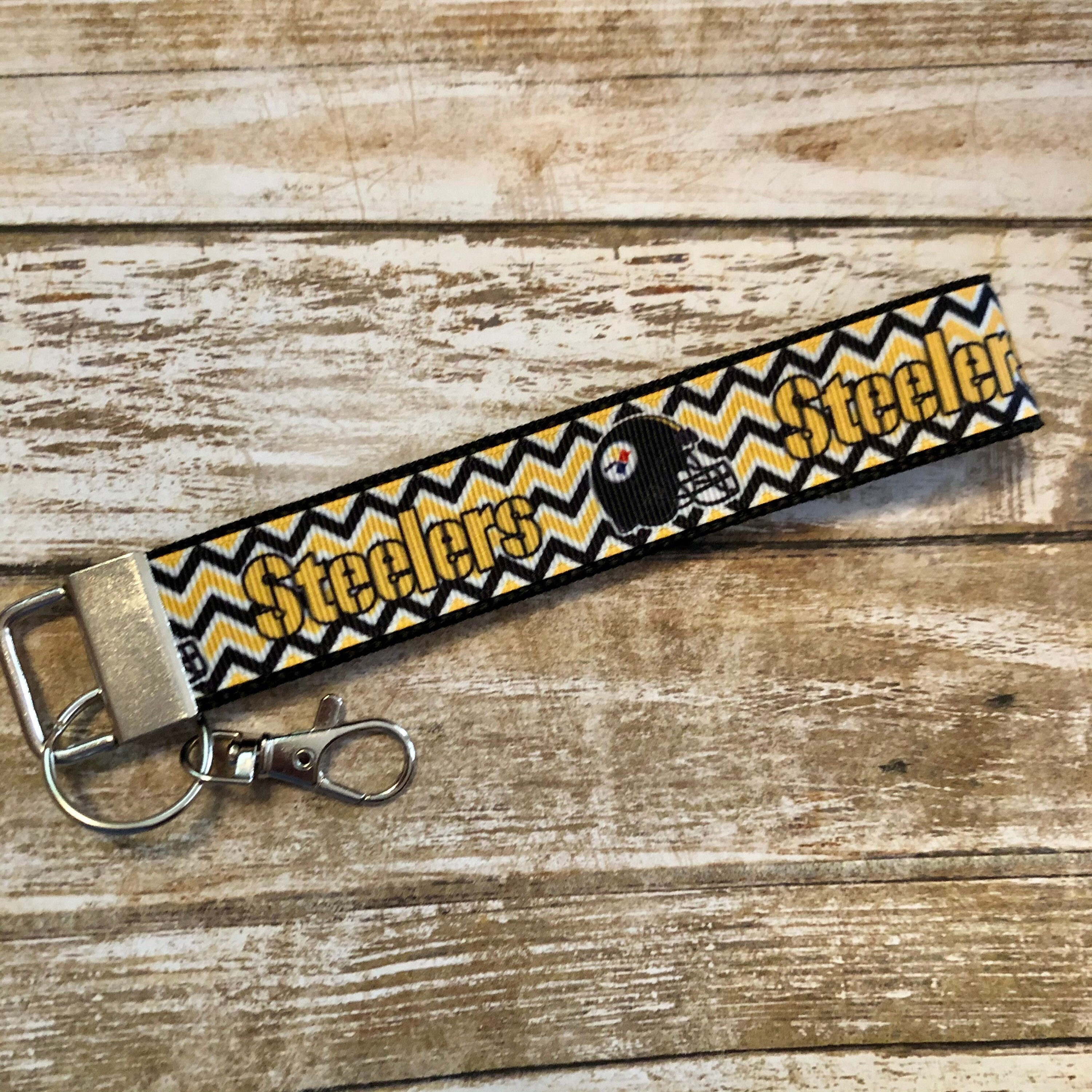 Steelers Keychain Custom Keychain Fob Wrist Keychain Etsy