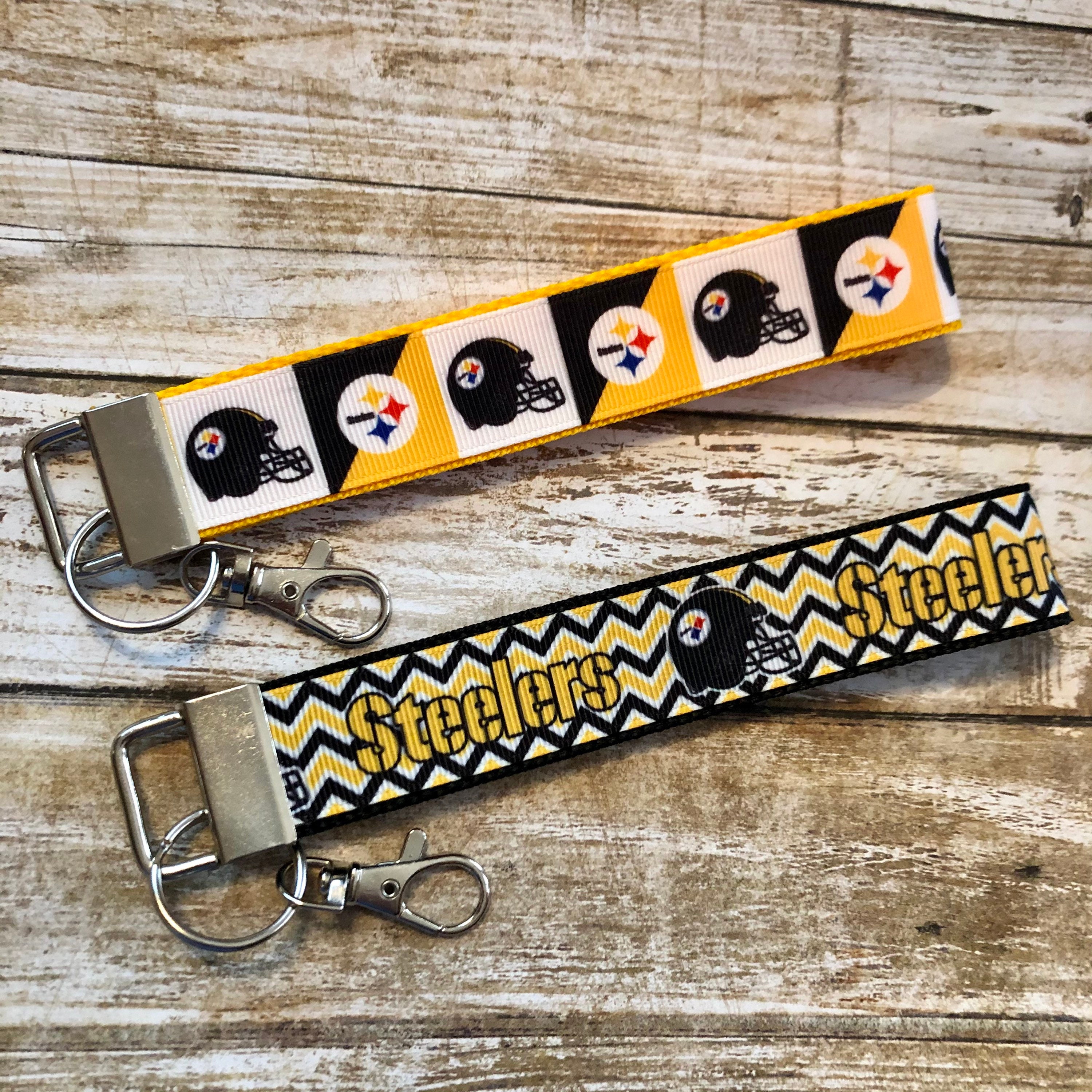 Steelers Keychain Custom Keychain Fob Wrist Keychain Etsy