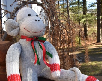 Traditional Hand Made Wool Sock Monkey