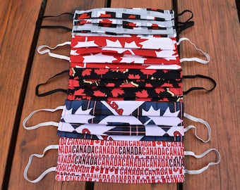 Hand Sewn Face Mask - Reusable / Washable Cotton - Canada Style