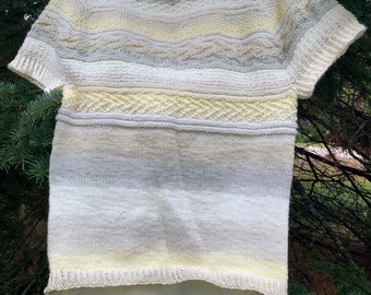 Hand knit short sleeve sweater