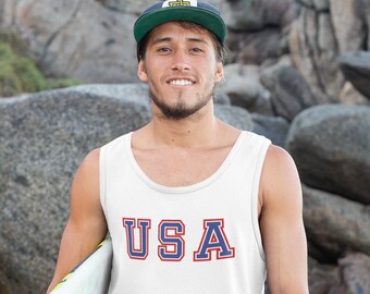 Mens Tank Top, USA Patriotic Shirt, 4th Of July T-Shirt, Independence Day Shirt, Red White Blue Tee, USA Pride Shirt, Patriotic Tee