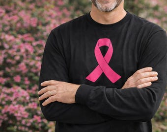 Pink Ribbon Shirt, Mens Awareness Tee, Breast Cancer Support Top, Hope Survivor Gift, Long Sleeve Shirt, October Awareness Tee, Support