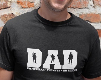 Dad The Veteran Myth Legend Shirt, Patriotic USA Soldier Tee, Veterans Day Gift, Military Holiday Shirt, Independence Day Shirt for Men