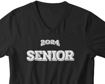 Mens V-neck - 2024 Senior T Shirt, Class Of 2024, Senior Shirt For Adult, Crewneck, Graduation Gift, Senior 2024, New Grad Gift, High School