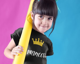 Youth Toddler - Princess T Shirt, Crown, Gift for Daughter, Present For Sister, Sis Girl Tee, Bday Birthday T-Shirt