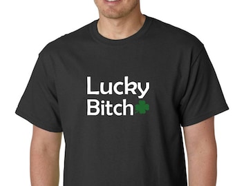 Lucky Bitch Shirt, Funny St Patrick Day Tee, Irish Shamrock Shirt, Sassy Holiday Outfit, Lucky Charm Top, Green Festive Wear