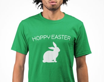 Hoppy Easter Shirt Men’s Funny Graphic Tee Easter Bunny Shirt Spring Holiday Top Cute Easter Gift Men’s Apparel Gift for Him Easter