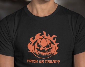 Mens Trick Or Treat #2 Shirt, Funny Halloween Shirt, Spooky Pumpkin Tee, Halloween Costume Top, Hocus Pocus Shirt, Fall Gift, Pumpkin Spice