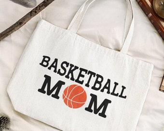 Basketball Mom, Tote Bag, Shopping Bag, Shoulder Bag, Grocery Bag, Canvas Bag, Mothers Day Gift, Mom Life, Funny Gifts, Mama's Gear