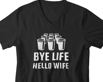 V-neck - Hello Wife Shirt, Wedding Shirt, Groom To Be Shirts, Bachelor Party Shirt, Groom Shirt, Wedding Party Shirt, Groomsmen Proposal