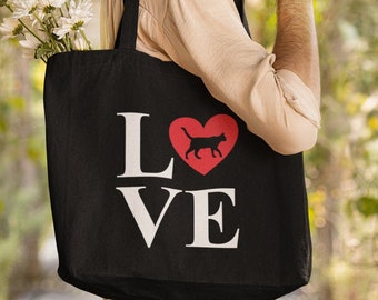 Love CATs Tote Bag, Canvas Shopping Bag, Grocery Tote, Shoulder Bag, Mothers Day Gift, Funny Gifts, Animal Lover, Mother of Cats, Cotton