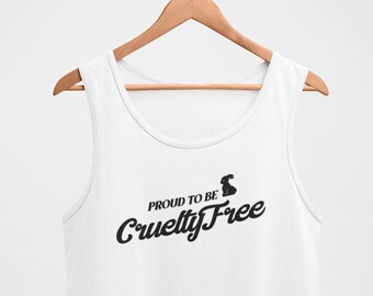 Mens Tank Top - Proud to be Cruelty Free Shirt, Bunny T Shirt, Vegan Retro, Animal Rights Shirt, Buy Cruelty Free, Animal Lover Shirt