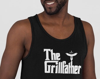 The Grillfather Tank Top, Funny Dad Shirt, Fathers Day Gift, BBQ Mens Tank, Husband Grilling Tee, Gift For Dad, Grill Master Tank