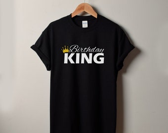 Birthday King Shirt, Funny Bday T-Shirt for Him, Men's Birthday Gift, Party Tee, Bday Present, Birthday Shirt, Printed Crewneck Tee for Him