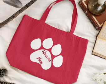 Rescue Mom, Tote Bag, Shopping Bag, Shoulder Bag, Grocery Bag, Canvas Bag, Mothers Day Gift, Pet Lover, Funny Gifts, Fur Mama