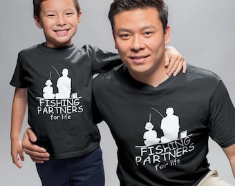 Fishing Partners For Life Shirts - Matching SET - Father & Son - Father and Daughter - Camping - Christmas Gift -  Fathers Day Gift