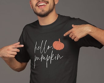 Hello Pumpkin T-Shirt: Fall Thanksgiving Cotton Tee