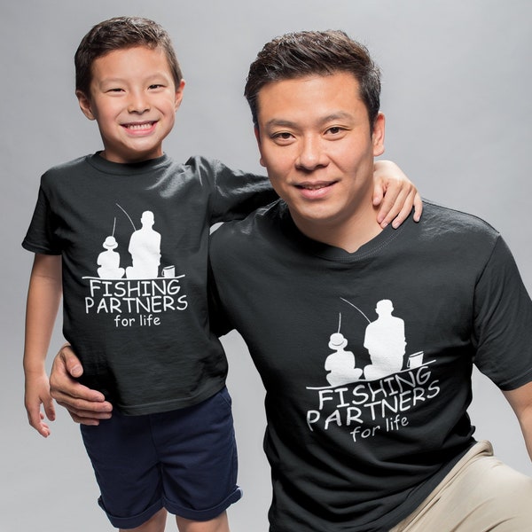 Fishing Partners For Life Shirts - Matching SET - Father & Son - Father and Daughter - Camping - Christmas Gift -  Fathers Day Gift