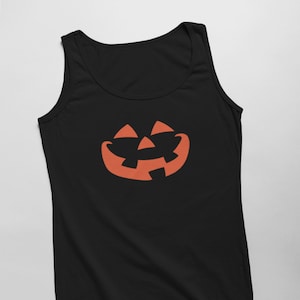 Mens Tank Top, Pumpkin Face Shirt, Halloween Jack O Lantern Tee, Scary Pumpkin Top, Trick Or Treat Tank, Spooky Party Shirt, Costume Tee