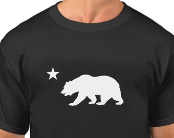 California Republic Shirt - Flag Bear And Star Tee - CALI Bear T-Shirt - California Flag Bear Logo