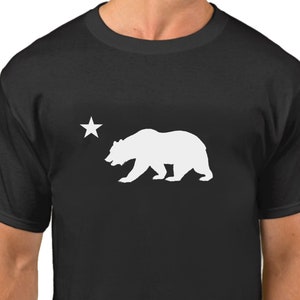 California Republic Shirt - Flag Bear And Star Tee - CALI Bear T-Shirt - California Flag Bear Logo