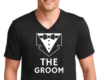 V-neck - The Groom Shirt, Wedding Shirt, Groom To Be Shirts, Bachelor Party Shirt, Groom Shirt, Wedding Party Shirt, Groomsmen Proposal Gift