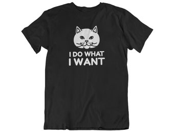 I Do What I Want T Shirt, Cat Lover Shirt, Cats And Coffee, Christmas Cat Shirt, Funny Cat Shirt, Retro Coffee Shirt, Vintage Cat Shirt