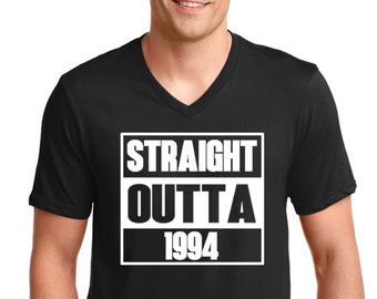Mens V-neck - Straight Outta 1994 Shirt | 30th Birthday Gift for Men | 1994 Vintage 30th Birthday Shirt for Him | 30th Birthday Decoration
