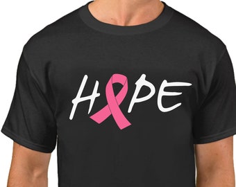 Men's - Hope T-Shirt - Just Beat It Tee - Shirt For Him - Support - Pink Ribbon - The Breast Cancer Awareness Month