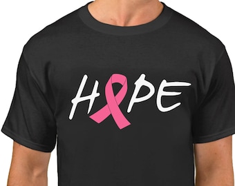 Men's - Hope T-Shirt - Just Beat It Tee - Shirt For Him - Support - Pink Ribbon - The Breast Cancer Awareness Month