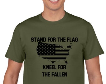 Stand For The Flag Kneel For The Fallen Shirt, Patriotic Army Tee, USA Military Gift, Veterans Day Shirt, Memorial Holiday Shirt for Men